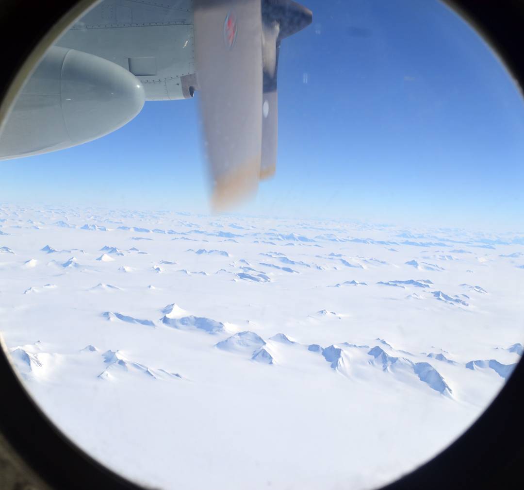 Aerial view over the Transantarctic Mountains.