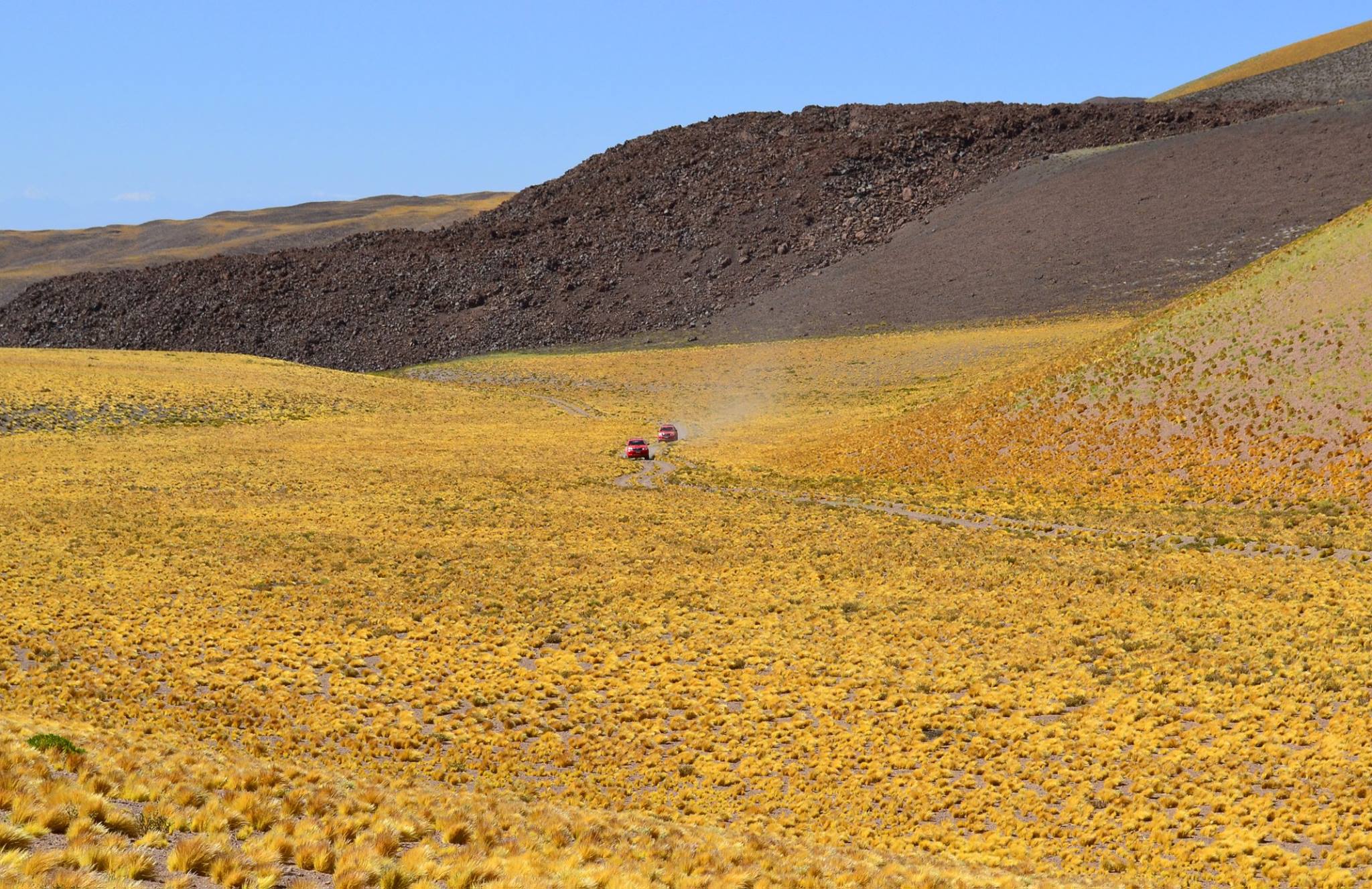 Field convoy crossing the Atacama desert.